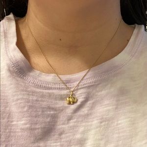 14K YG chain with tiny elephant pendant